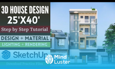 Complete Exterior House Design in SketchUp 25 x40 SketchUp with Enscape
