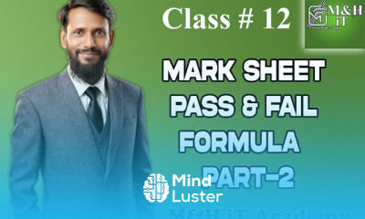 class 12 how to make Mark Sheet Pass Fail Formula Part 2